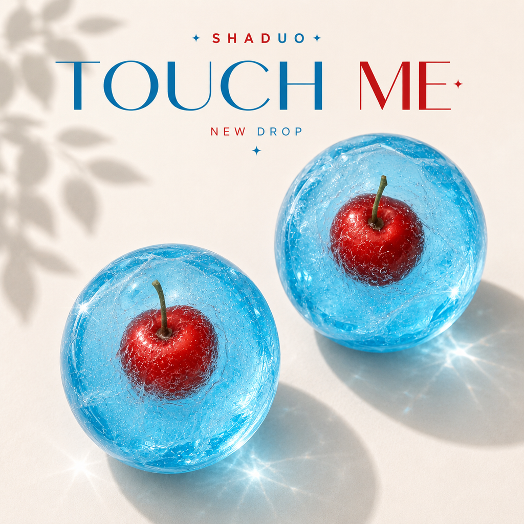[Touch Me] Frosted Ice Blue Cherry Crystal Ball Squishy
