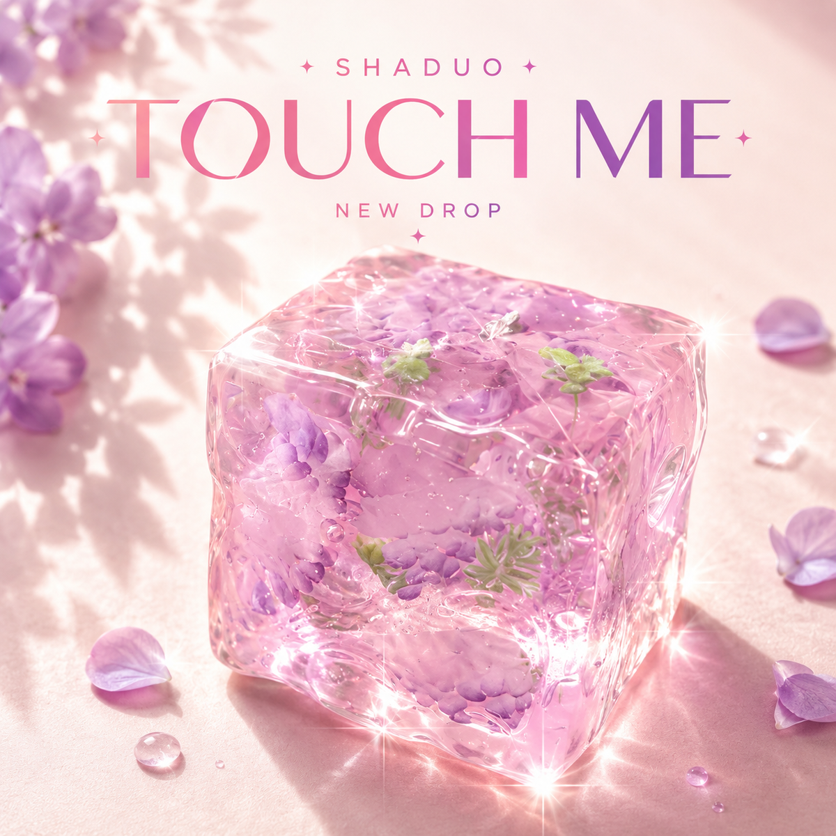 [Touch Me] Purple Hydrangea Floral Ice Cube Gel Squishy (Vaseline texture)