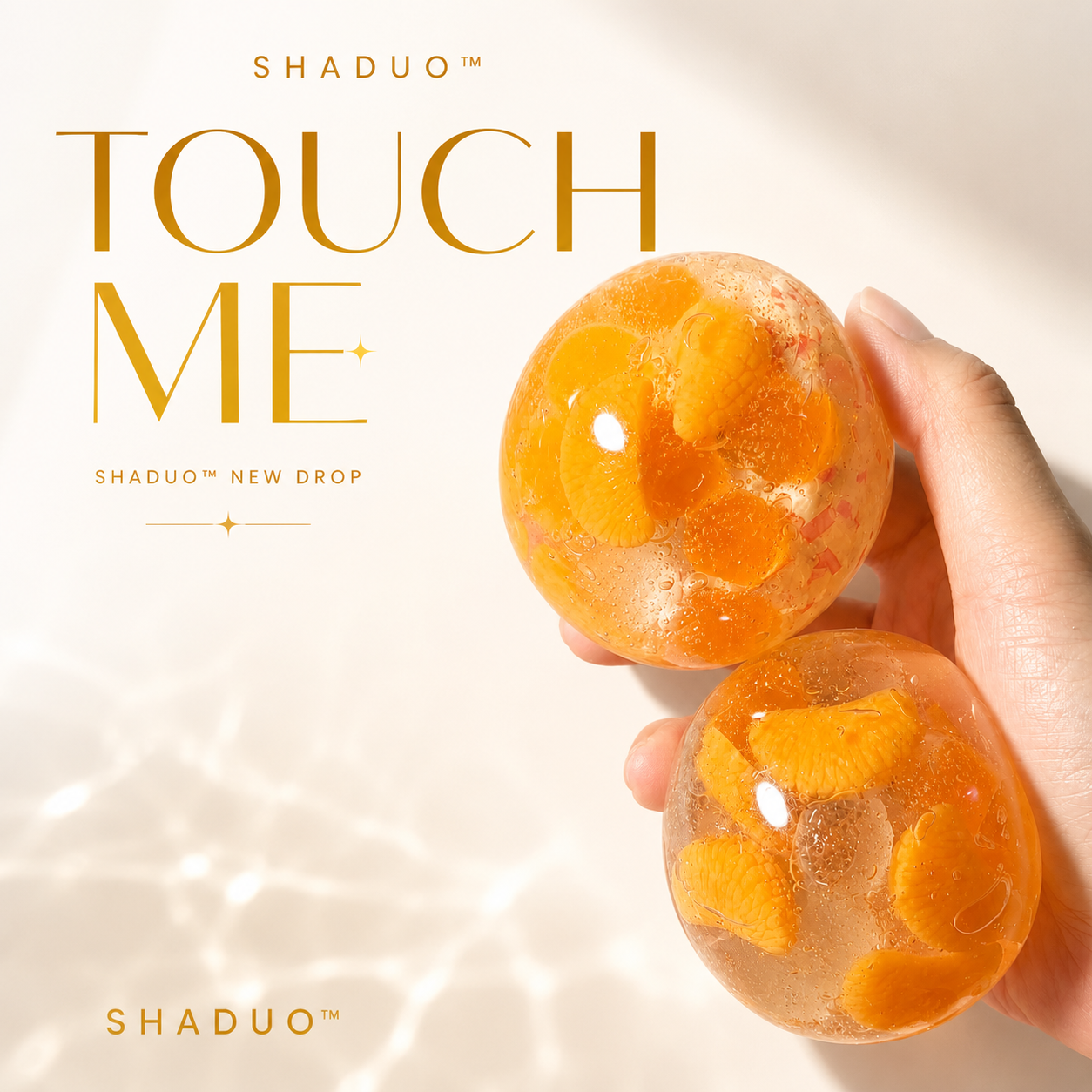 [Touch Me] Mandarin Orange Slice Crystal Ball Squishy
