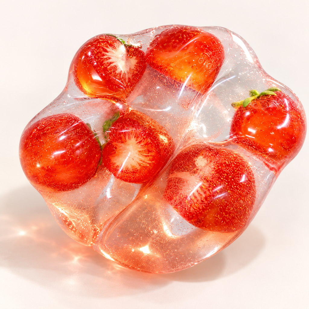 Touch Me Series - Sparkly tomato Jelly Cushion Squishy ball(vaseline texture)