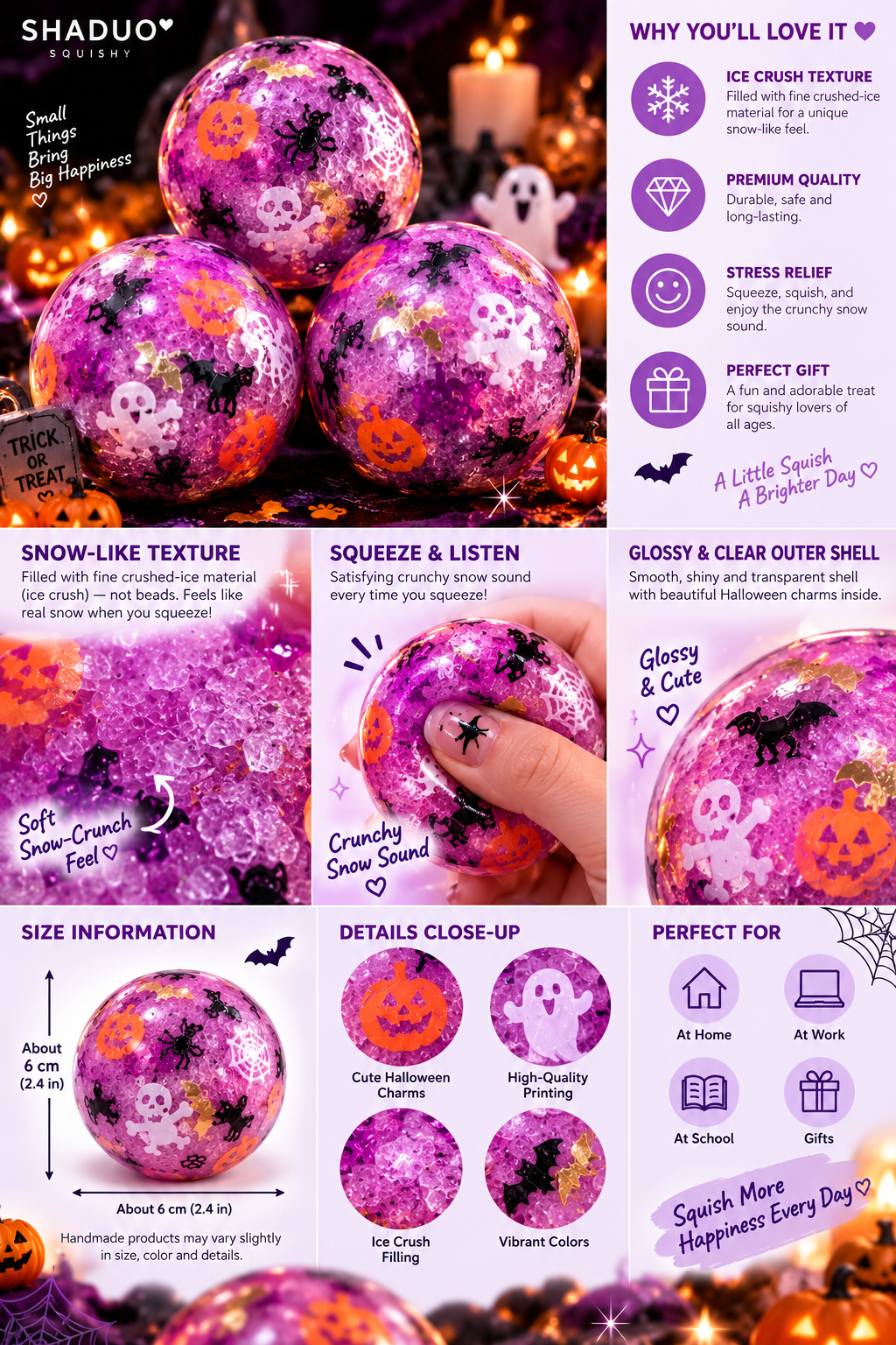 Touch Me Series -Halloween Purple Witch's Brew Squishy ball