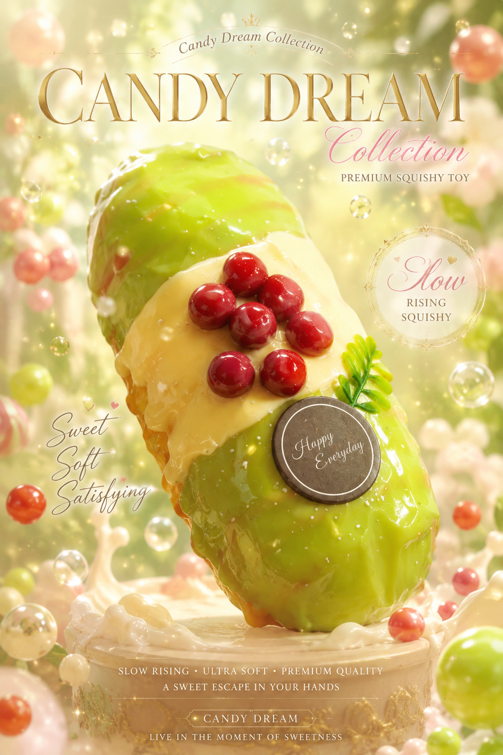 SHADUO Candy Dream Matcha Cream Roll Squishy