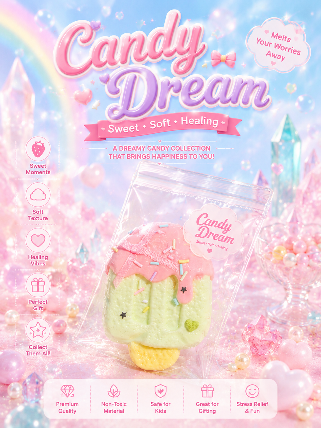 [Candy Dream] Pastel Glazed Popsicle Squishy