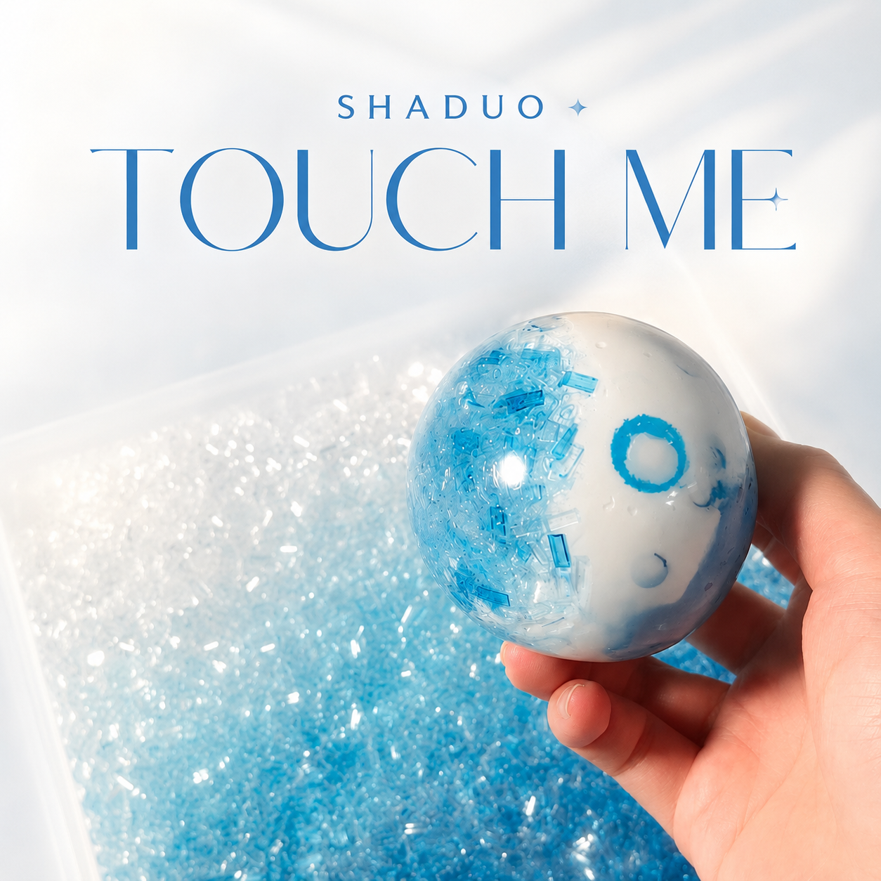[Touch Me] Ocean Ice & White Cloud Swirl Ball Squishy