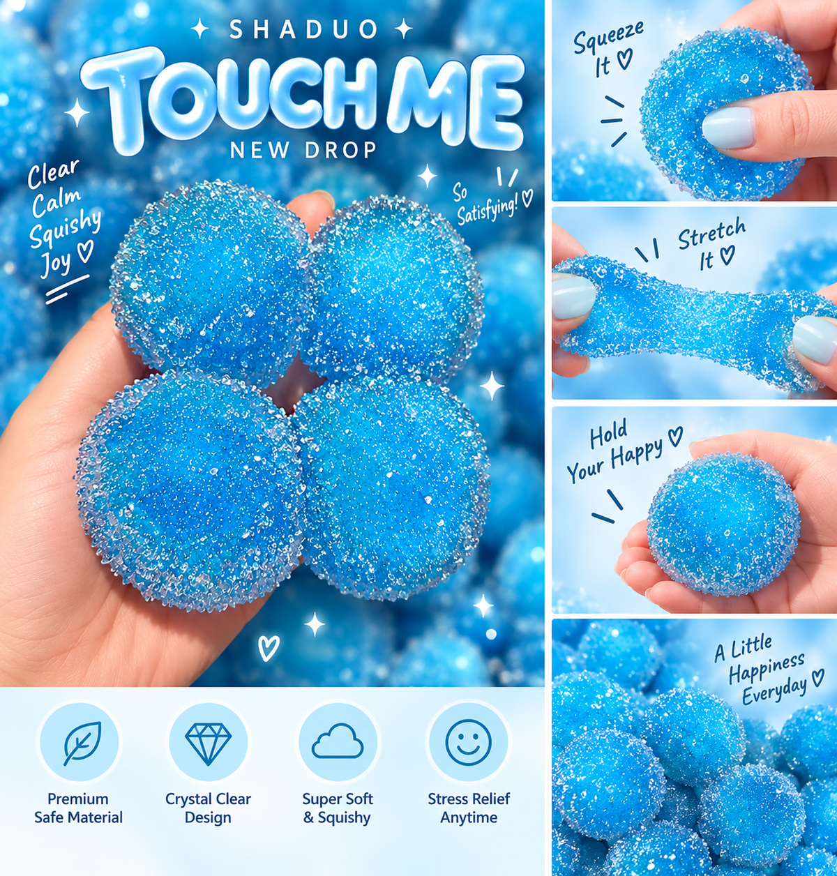 SHADUO Touch Me Series - Blue Sugar Ball Squishy