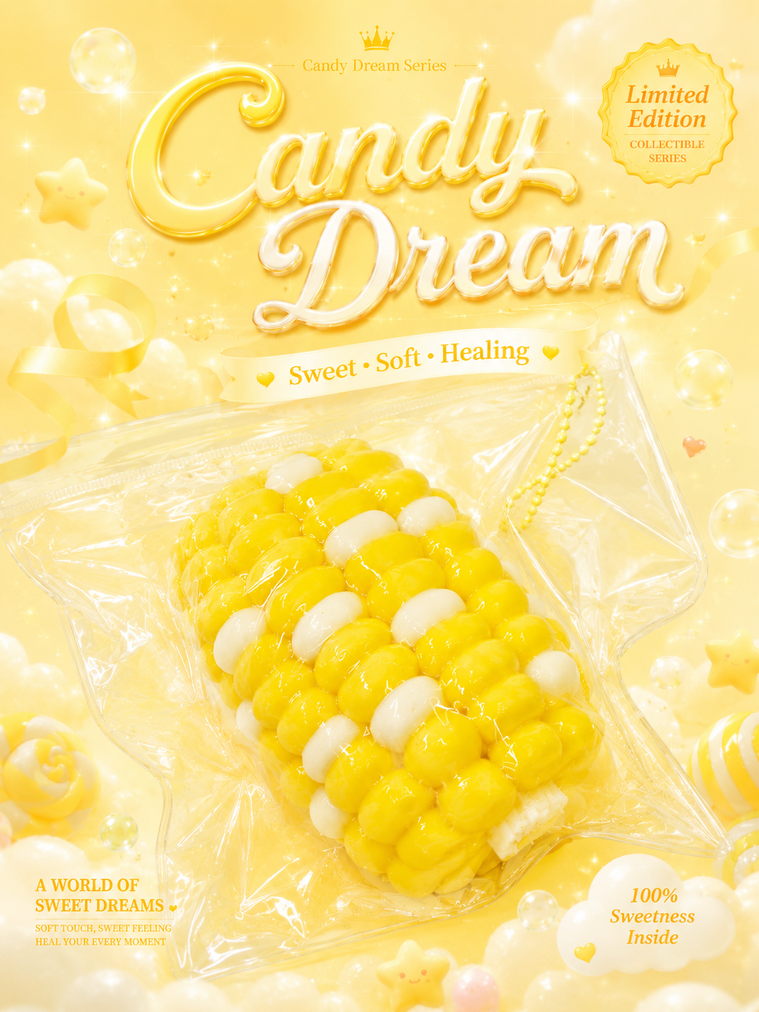 Candy Dream Series Sweet Corn Cob Squishy Toy