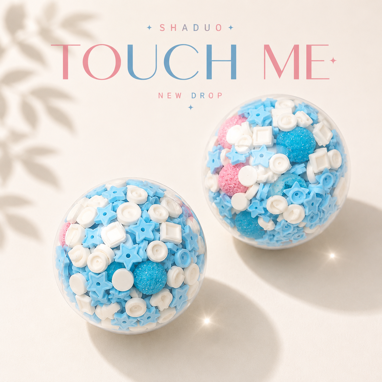 [Touch Me] Sky Blue & Baby Pink Sprinkle Ball Squishy