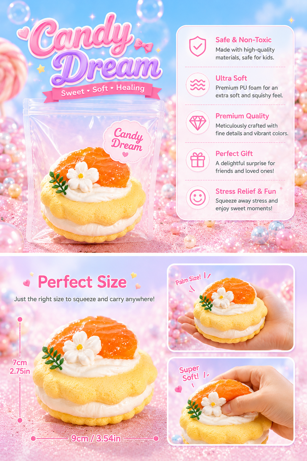 [Candy Dream] Sun-Kissed Orange Blossom Bun Squishy