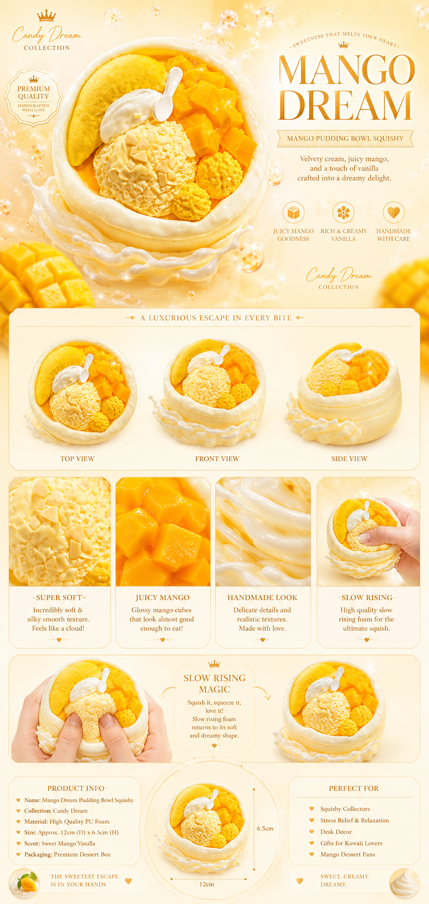 SHADUO Mango Dream Cream Bowl Squishy