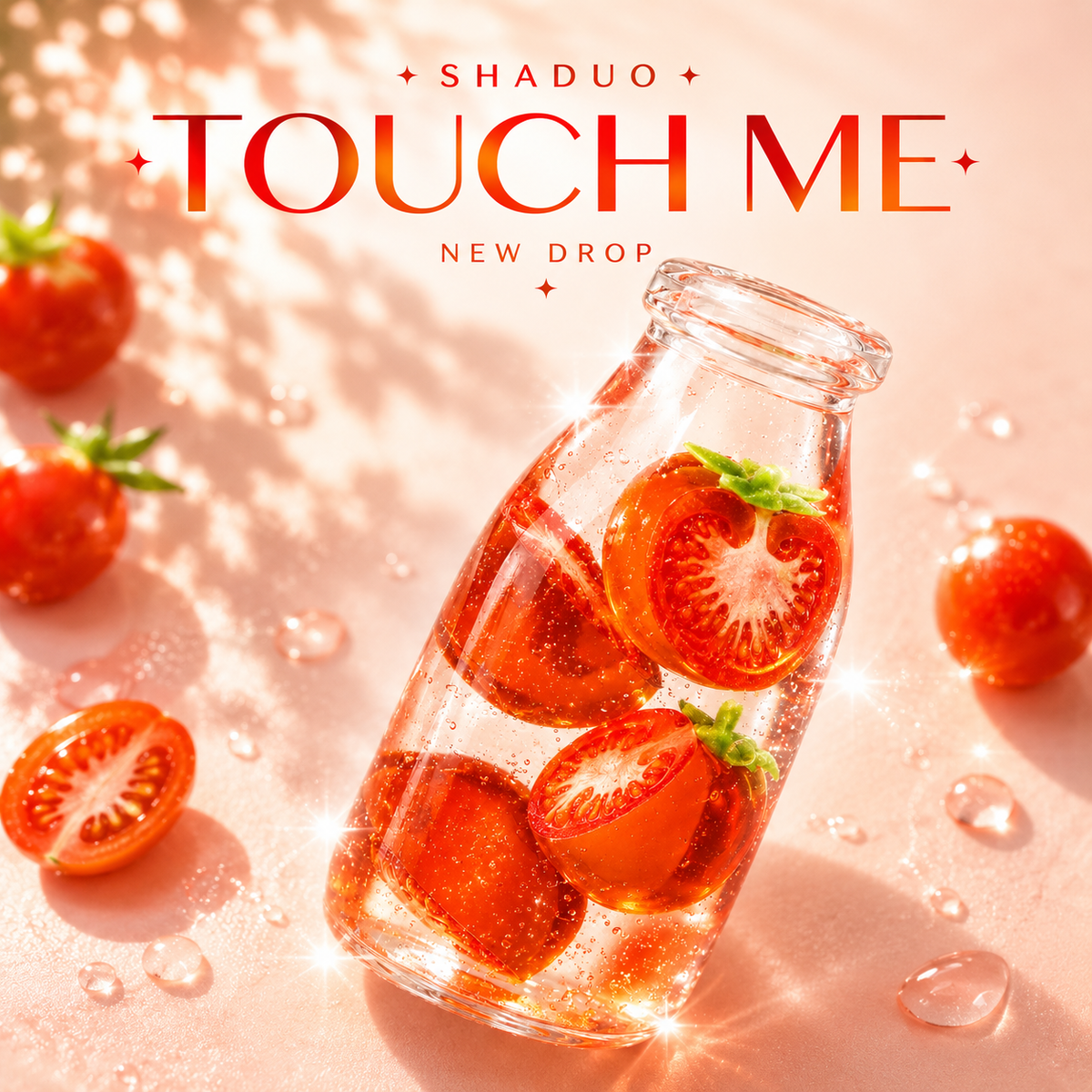 [Touch Me] Cherry Tomato Milk Bottle Gel Squishy (Vaseline texture)