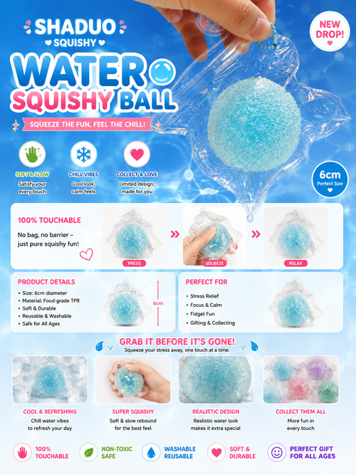 Candy Dream-Crystal Blue Sugar Orbeez Orb Squishy Toy