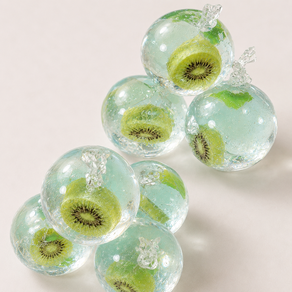 [Touch Me] Fresh Kiwi Slice Crystal Gel Ball Squishy