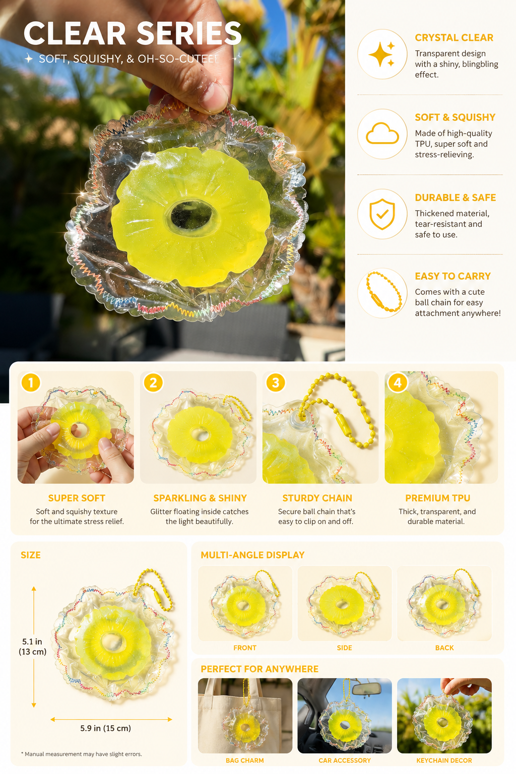 SHADUO Clear Series Pineapple Sky Ring
