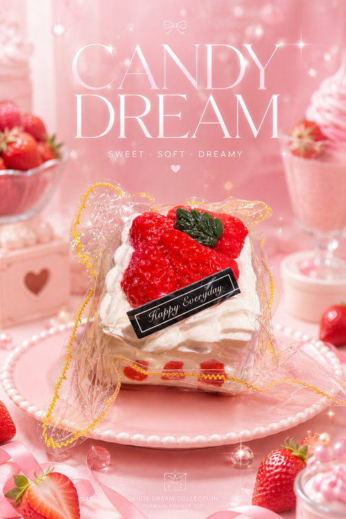 Happy Everyday Strawberry Loaf Cake Squishy