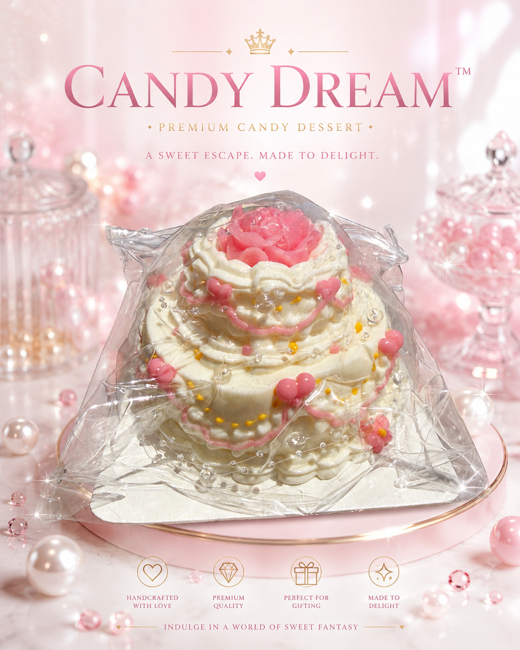 Royal Rose Double-Tier Wedding Cake Squishy