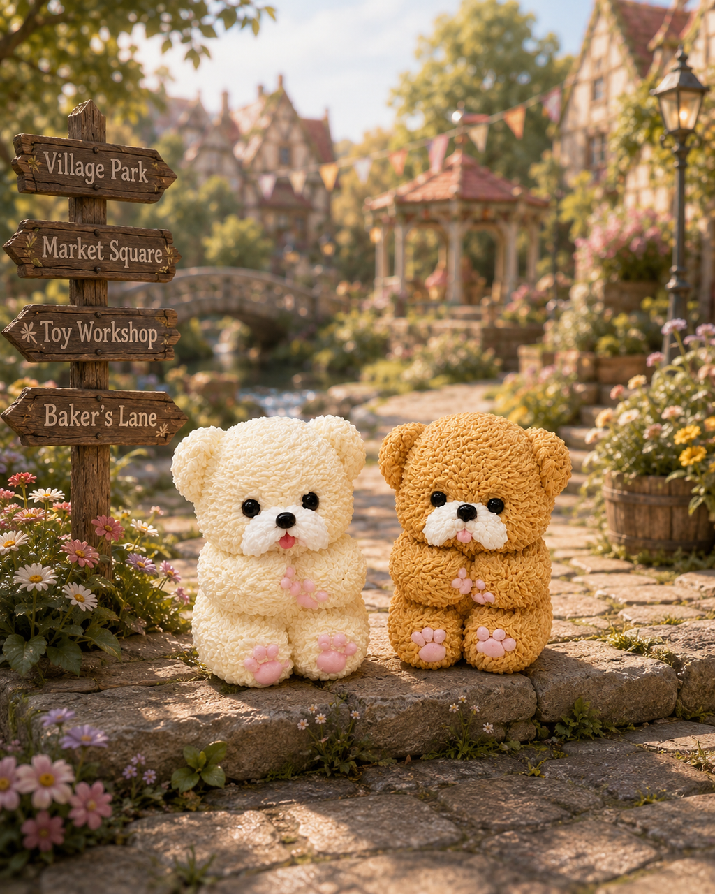 Wonder Village - Riverside Dock Bear Whipped Cream Squishy Toy