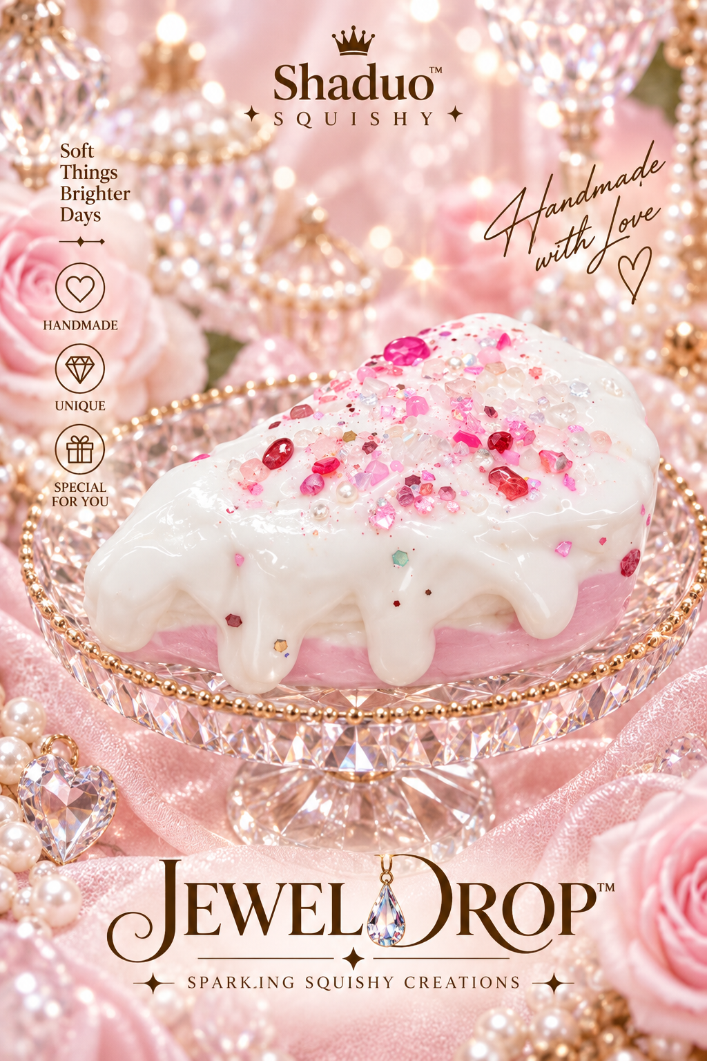 Jewel Drop Series - Deluxe Cream Slice Cake Squishy