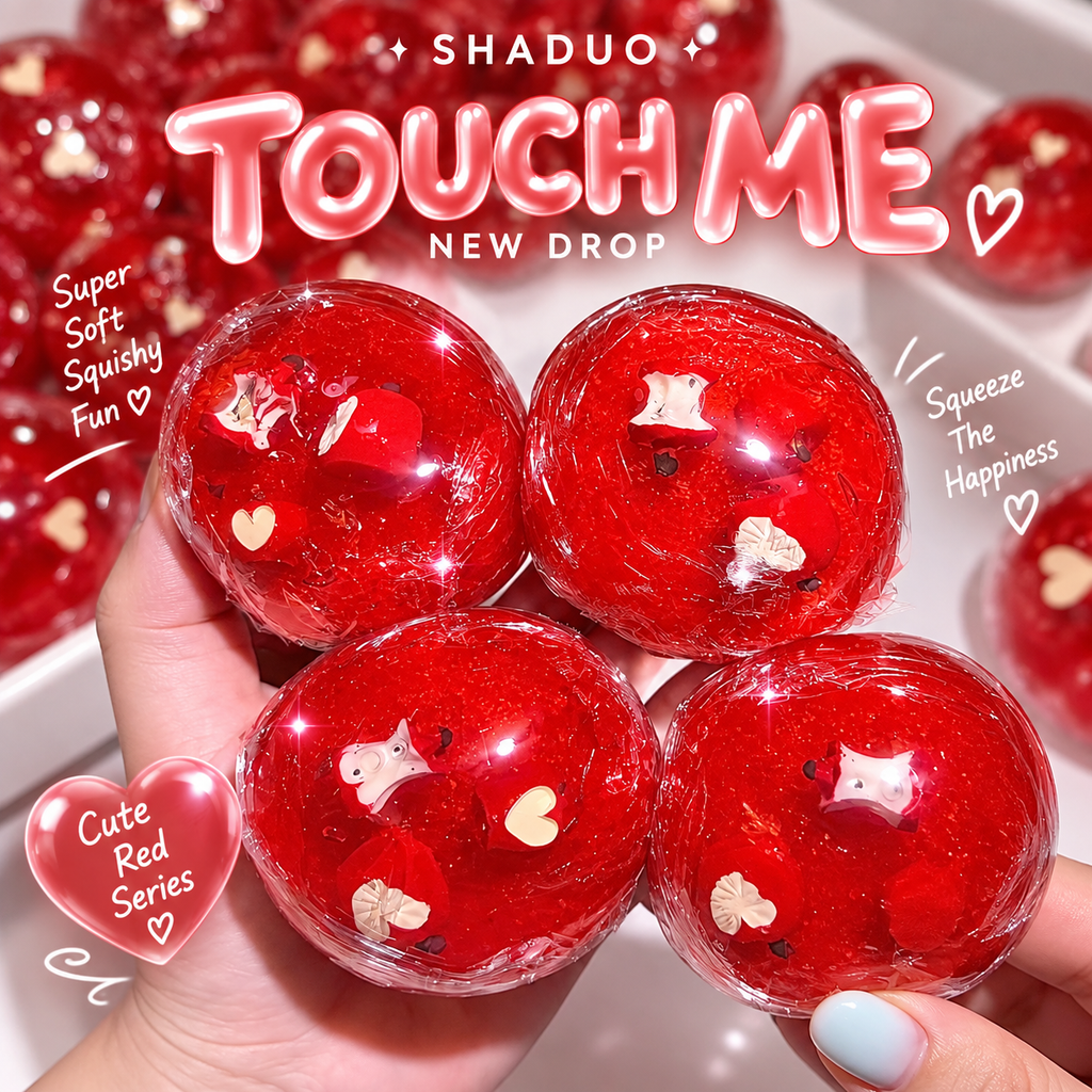SHADUO Touch Me Series - Red Heart apple Crispy Squishy ball