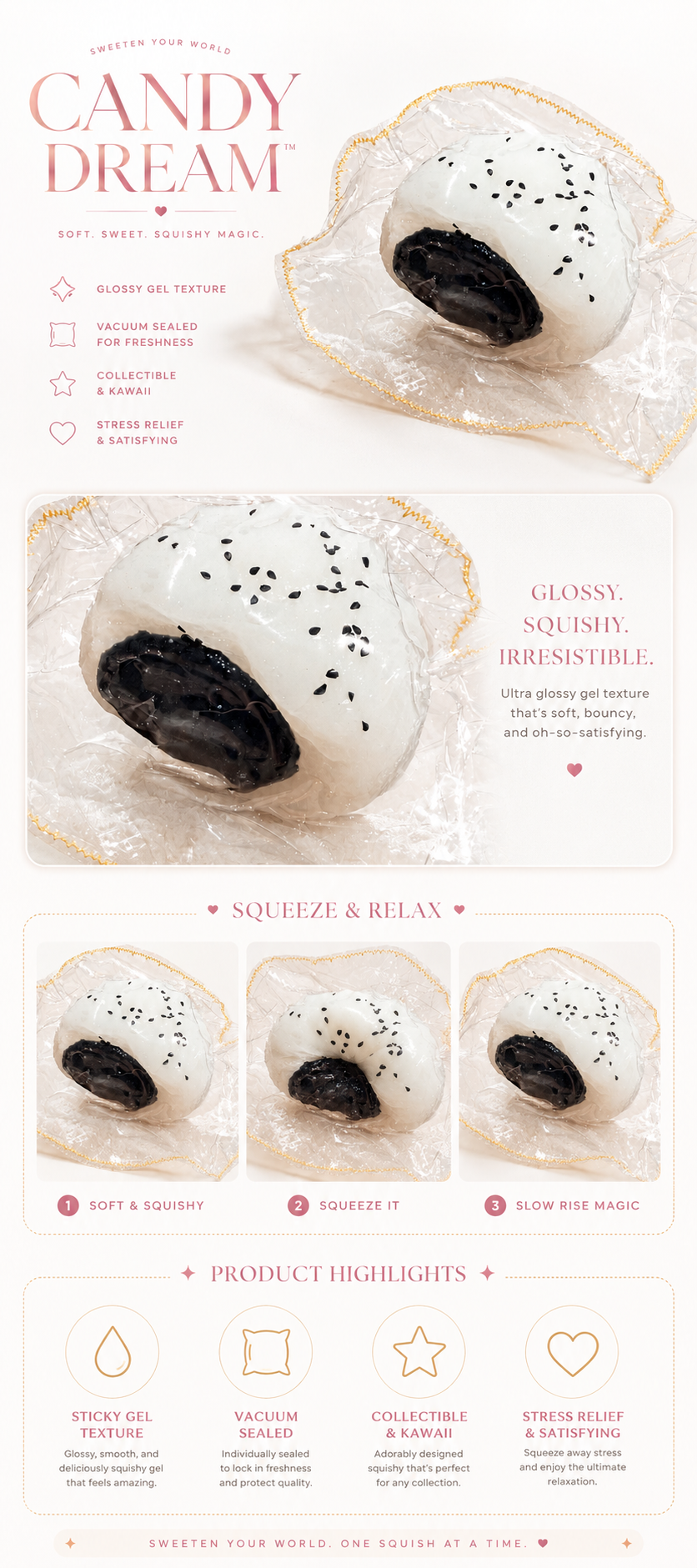 Sweeten Your World Black Sesame Mochi Squishy