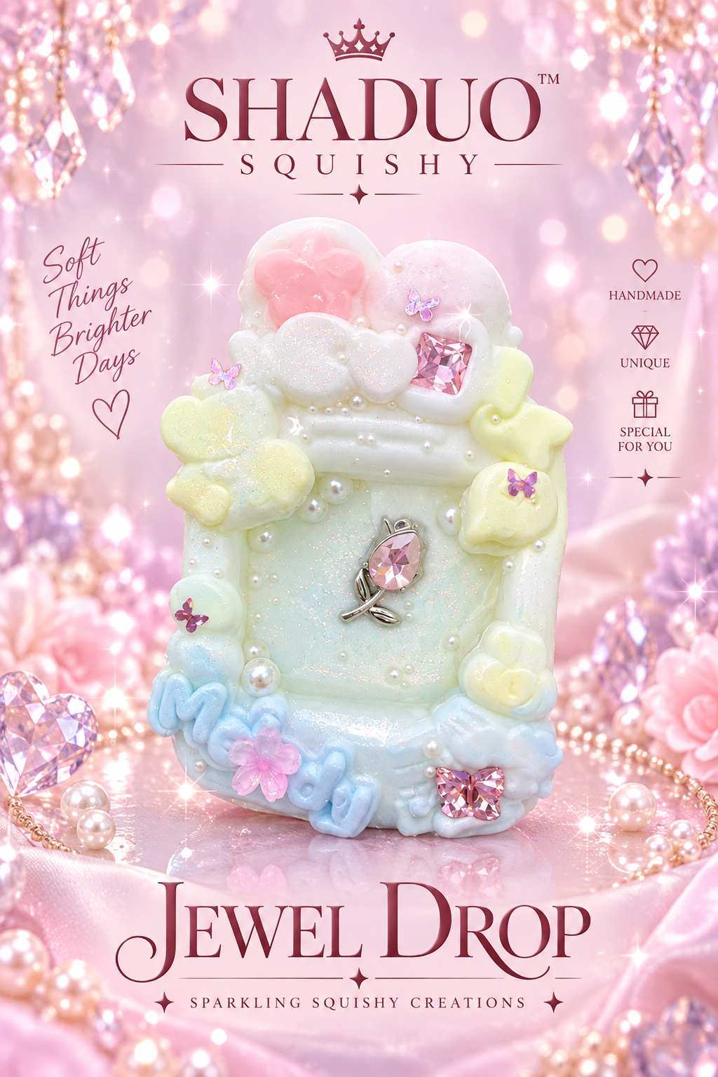 Jewel Drop Series - Rainbow Rose Shrine Frame Squishy