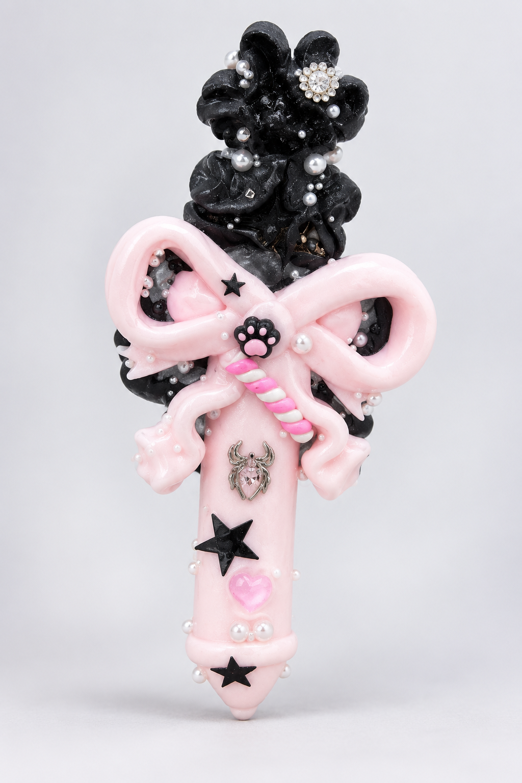 Jewel Drop Series - Gothic Pink & Black Bow Squishy