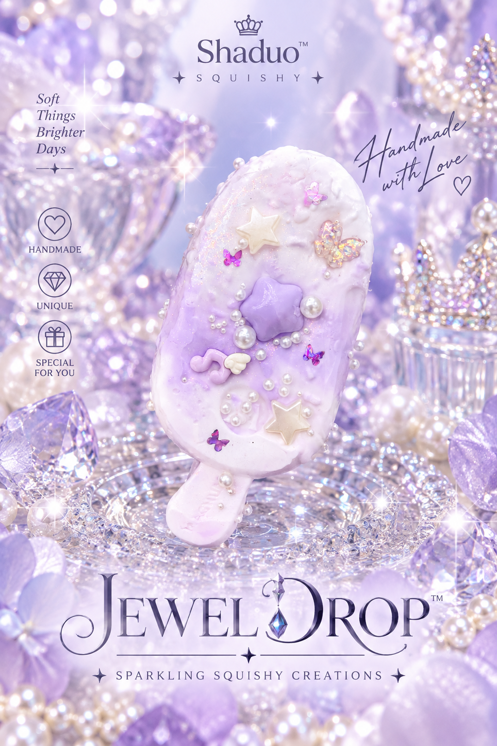 Jewel Drop Series - Pastel Purple Star Popsicle Squishy
