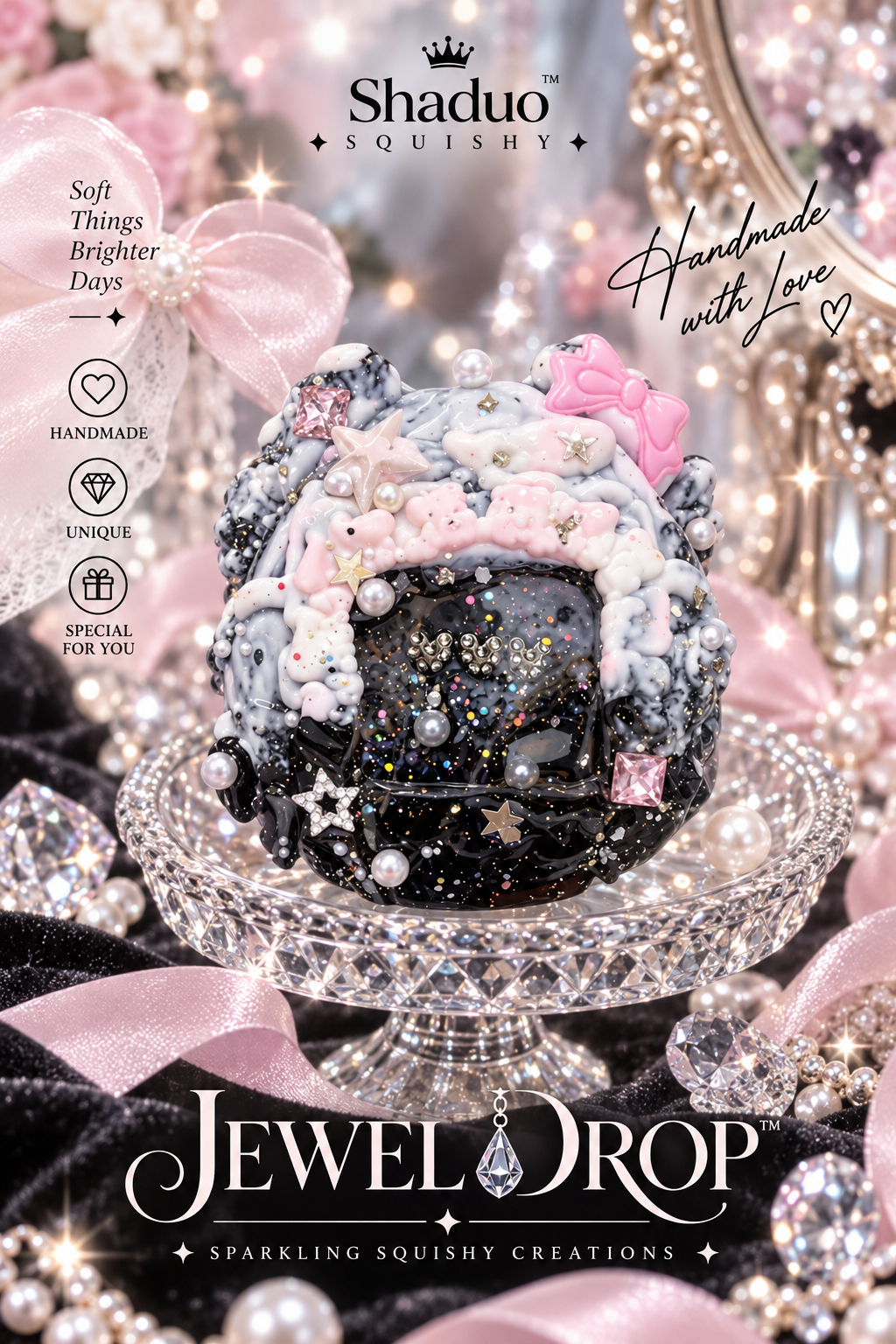 Jewel Drop Series - Starry Night Kitty Cream Cake Squishy