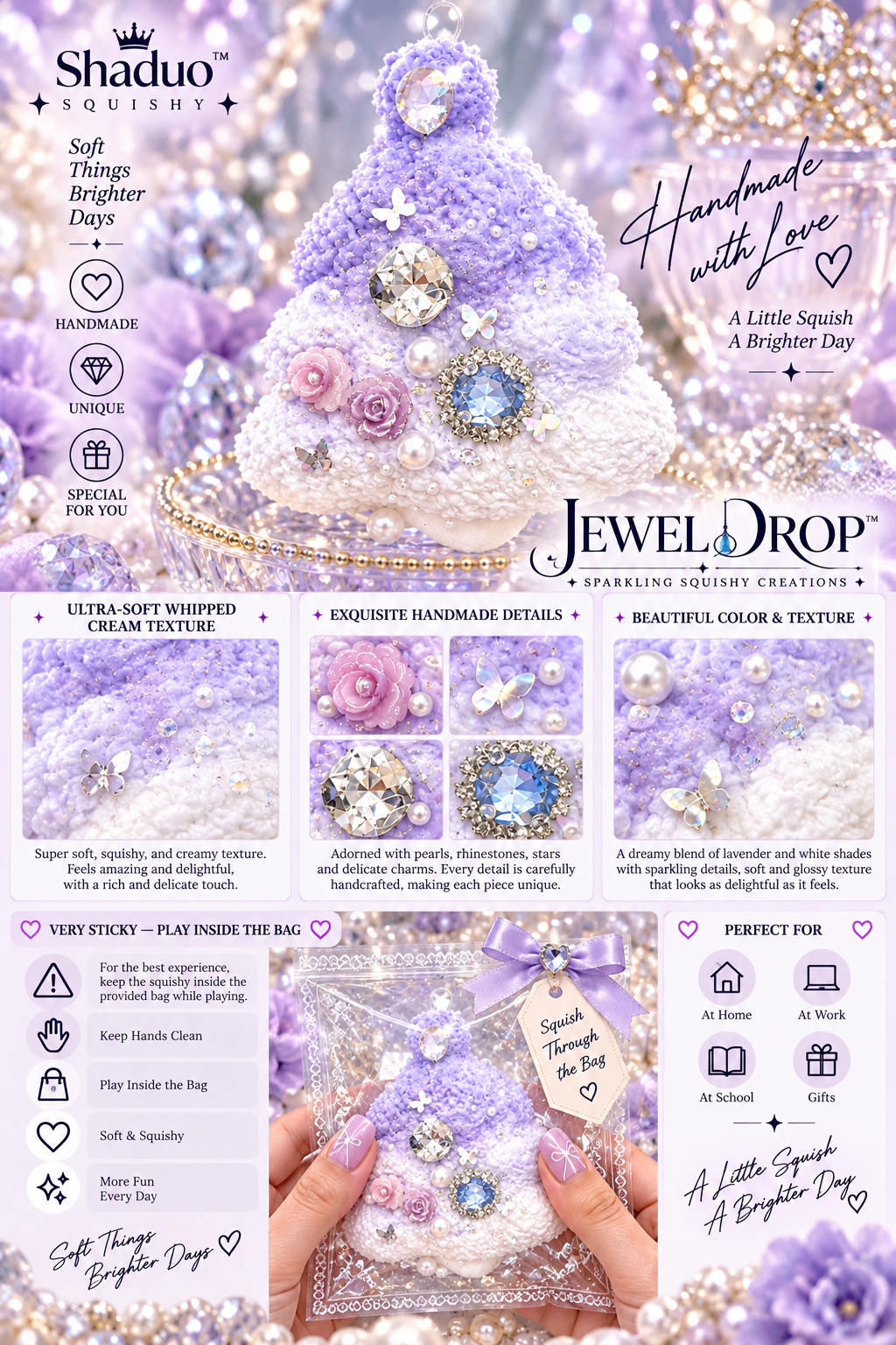 Jewel Drop Series - Lilac Frosting Royal Tree Squishy
