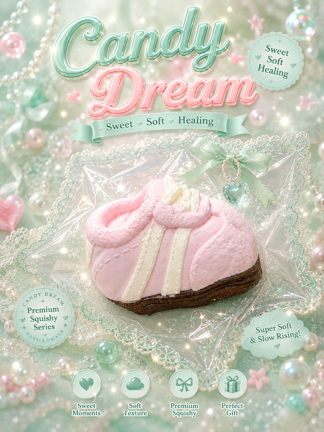 Candy Dream Series - Pastel Pink Sneaker Shoe Squishy Toy