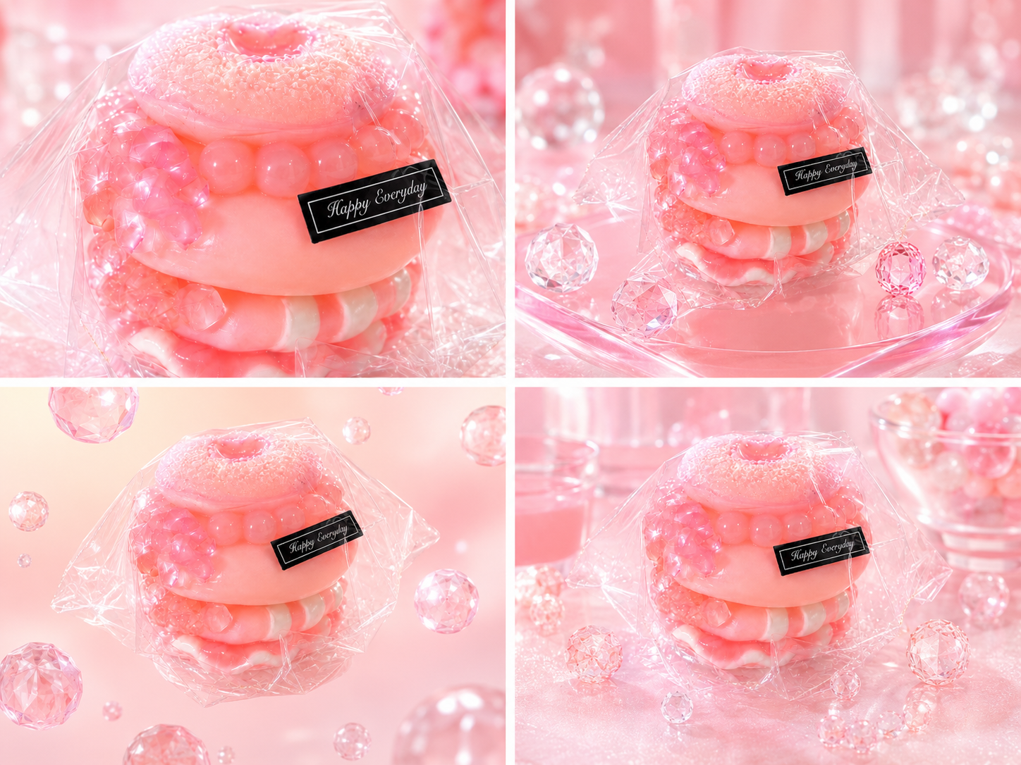 Happy Triple Donut Tower Squishy