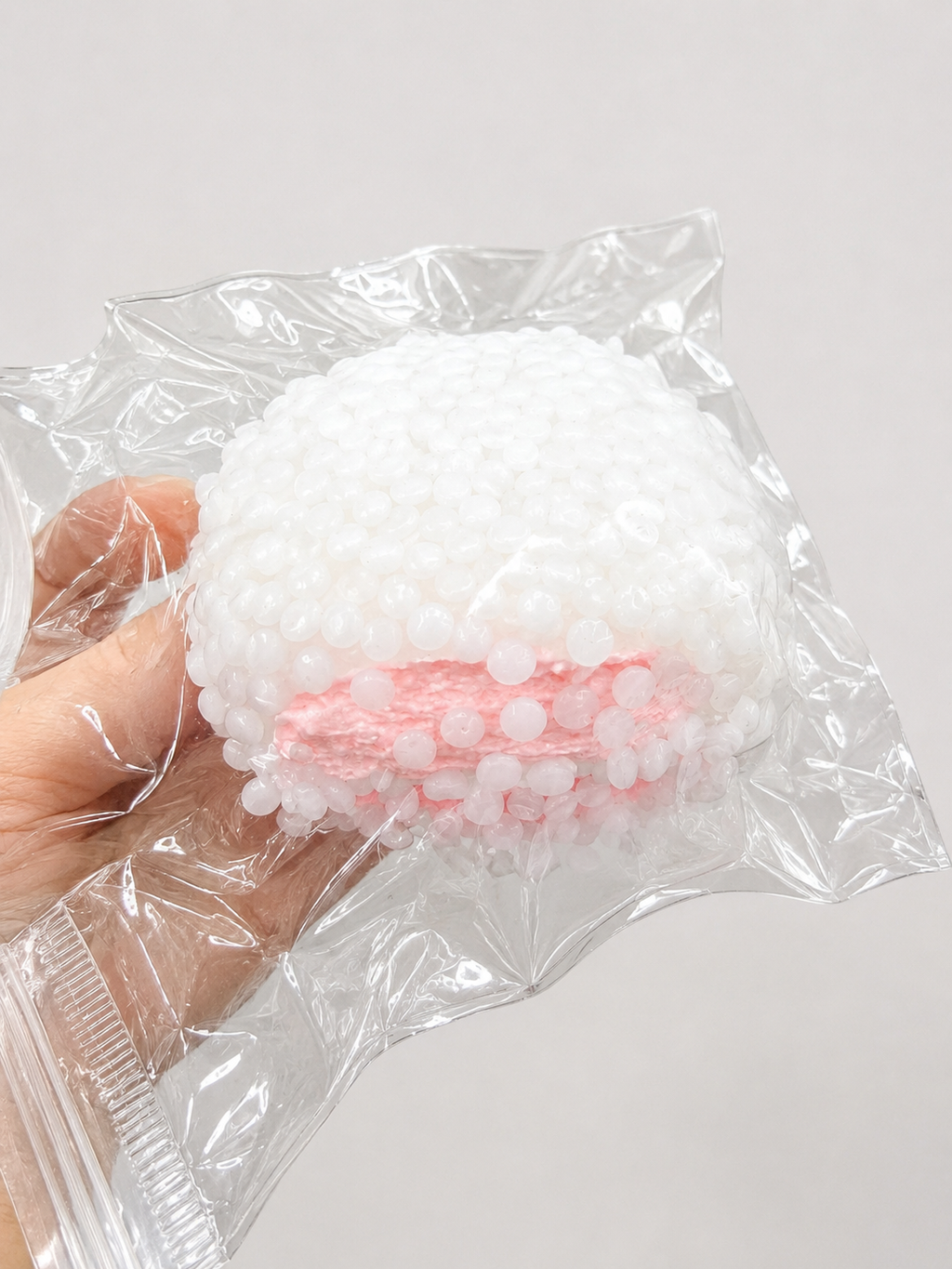 Candy Dream- Pearl rice Textured Pink Mochi Ball Squishy Toy