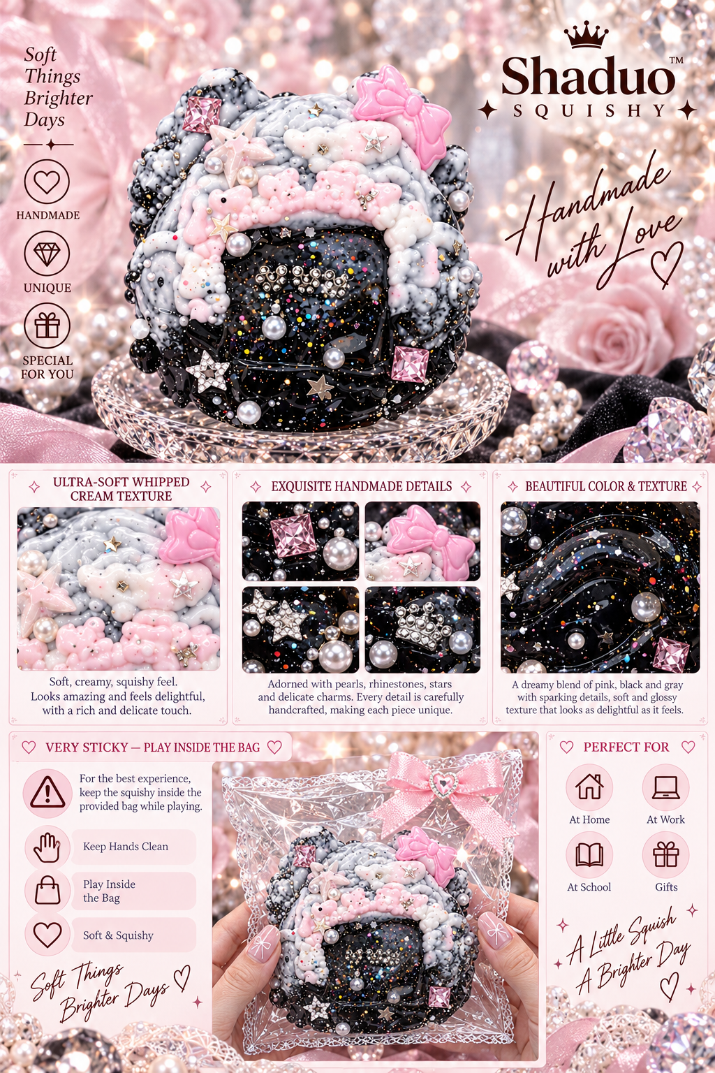 Jewel Drop Series - Starry Night Kitty Cream Cake Squishy