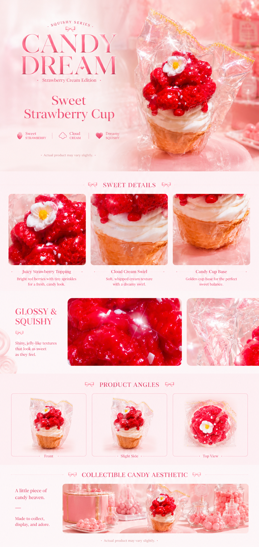 Cloud Cream Strawberry Cupcake Squishy