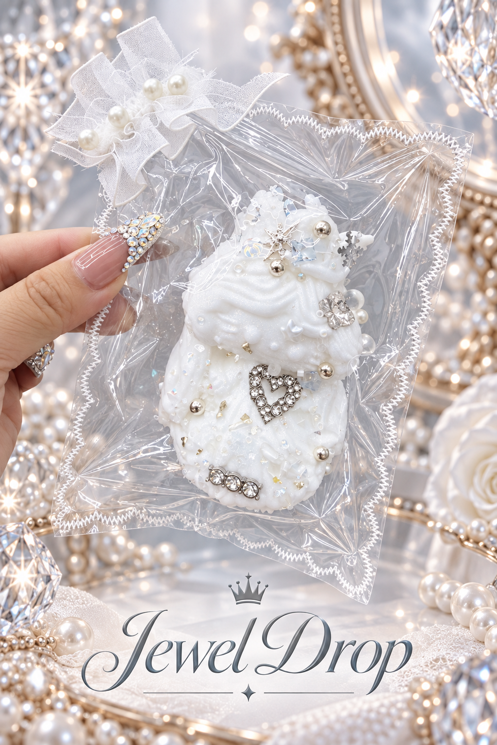 Jewel Drop Series - Royal White Cream Crown Squishy