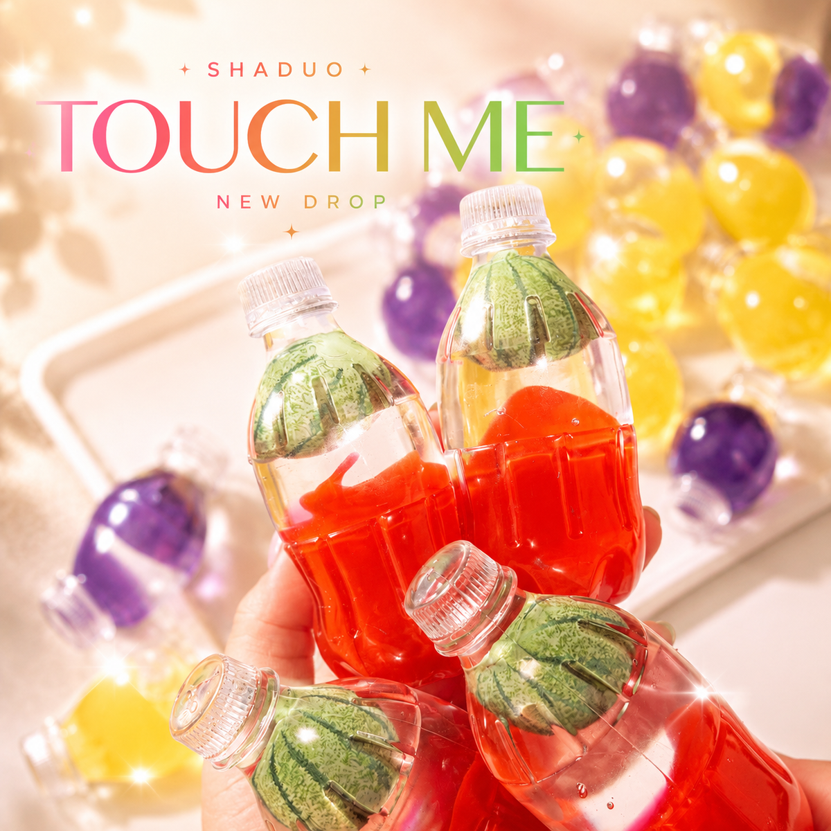 [Touch Me] Watermelon Drink Bottle Gel Squishy (coconut oil texture)