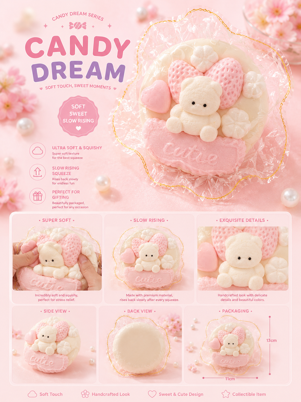 Sweet Bear Strawberry Shortcake Squishy