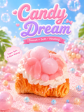 [Candy Dream] Pink Berry Cream Croissant Squishy