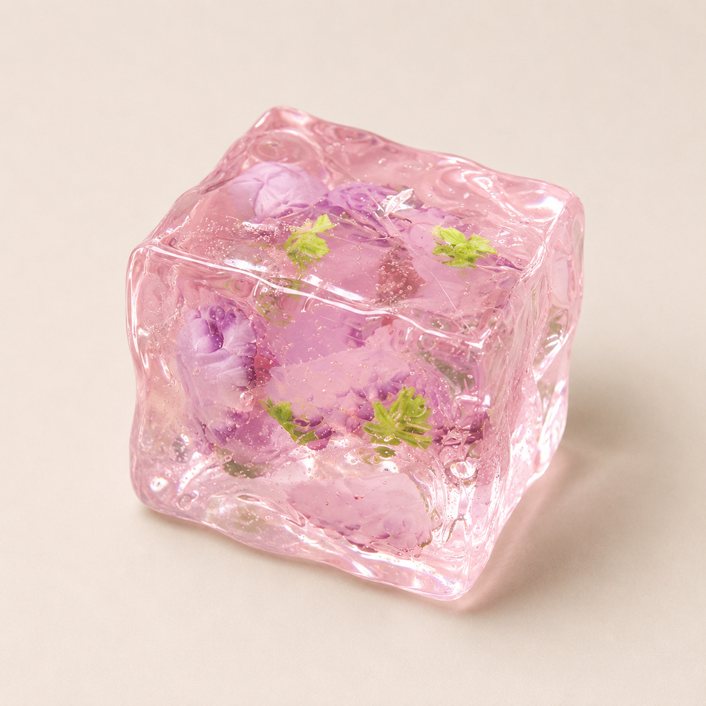 [Touch Me] Purple Hydrangea Floral Ice Cube Gel Squishy (Vaseline texture)