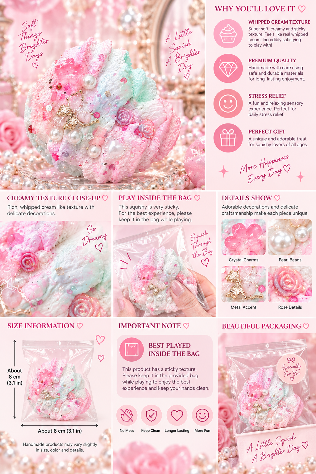 Jewel Drop Series - Pastel Butterfly Cream Cupcake Squishy