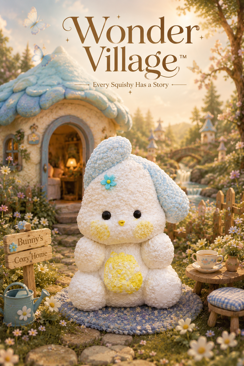 Wonder Village - Cozy Bunny Whipped Cream Squishy Toy