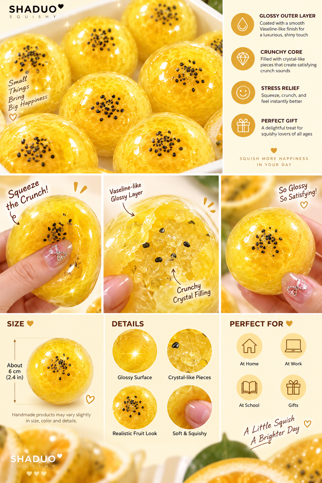 Touch Me Series- Egg Tart Squishy ball