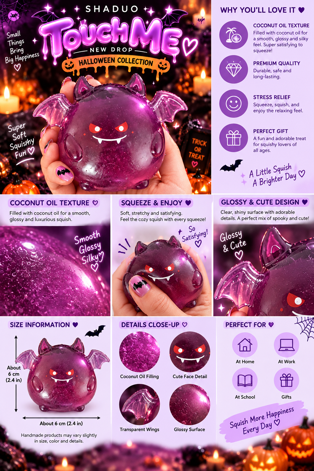Touch Me Series -Halloween Spooky Cute Bat Squishy