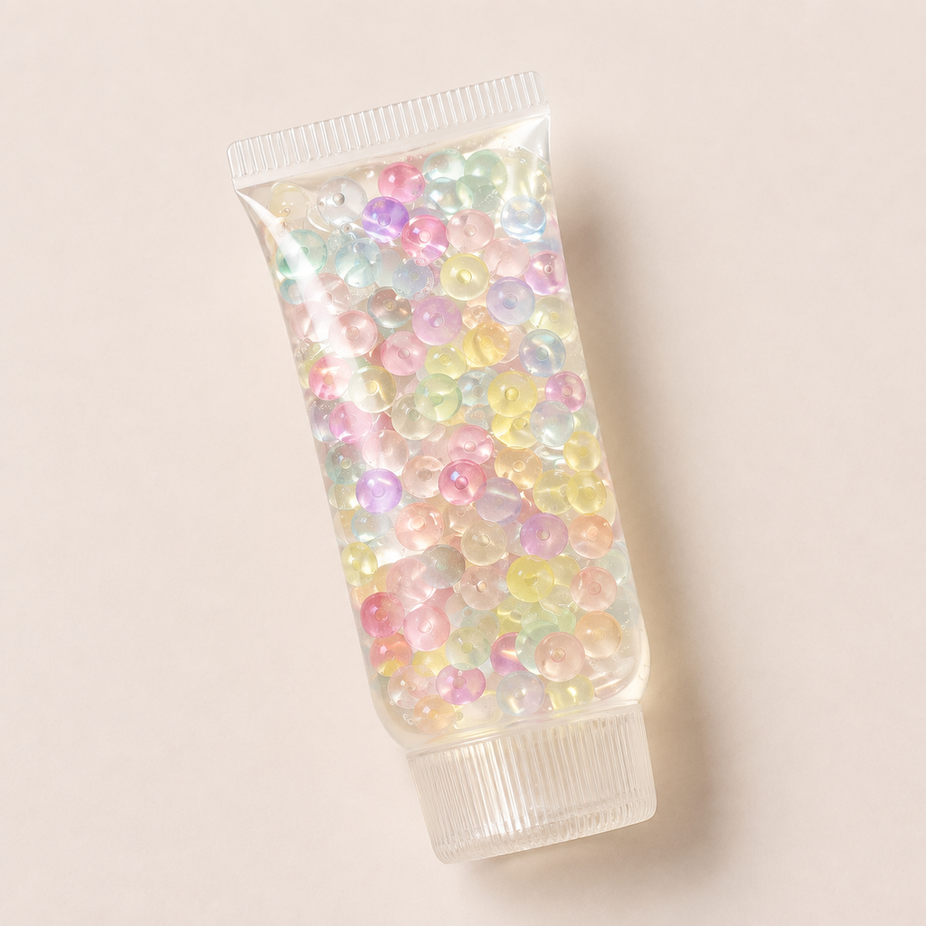 [Touch Me] Pastel Ring Beads Squeeze Tube Squishy (Vaseline texture)