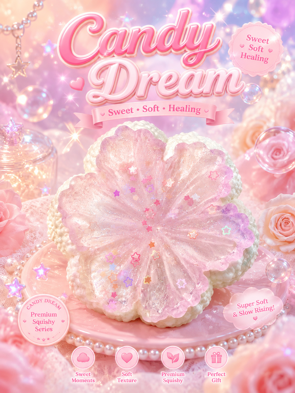 Candy Dream - Sakura Flower Crystal Glitter Squishy Toy