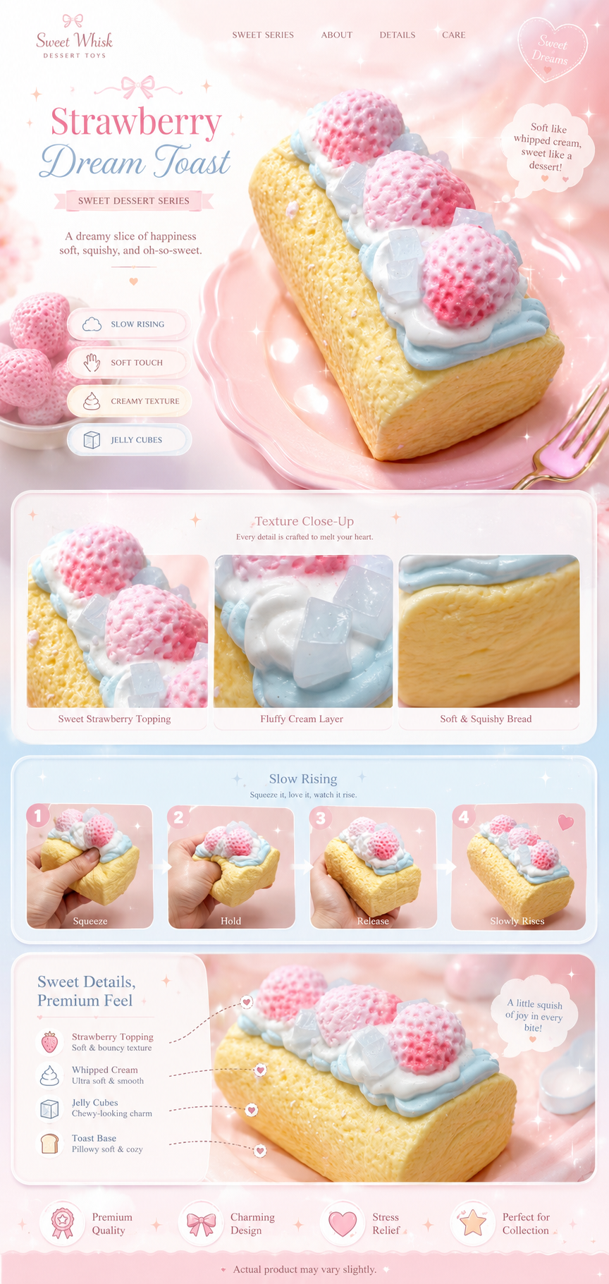 SHADUO Strawberry Jelly Roll Squishy