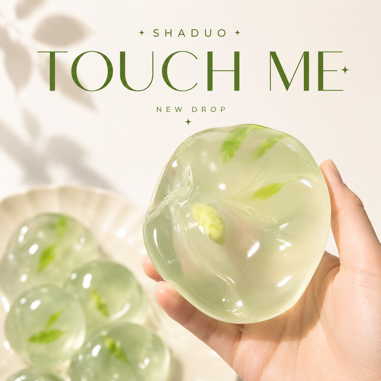 [Touch Me] Fresh Green Tea Leaf Crystal Ball Squishy