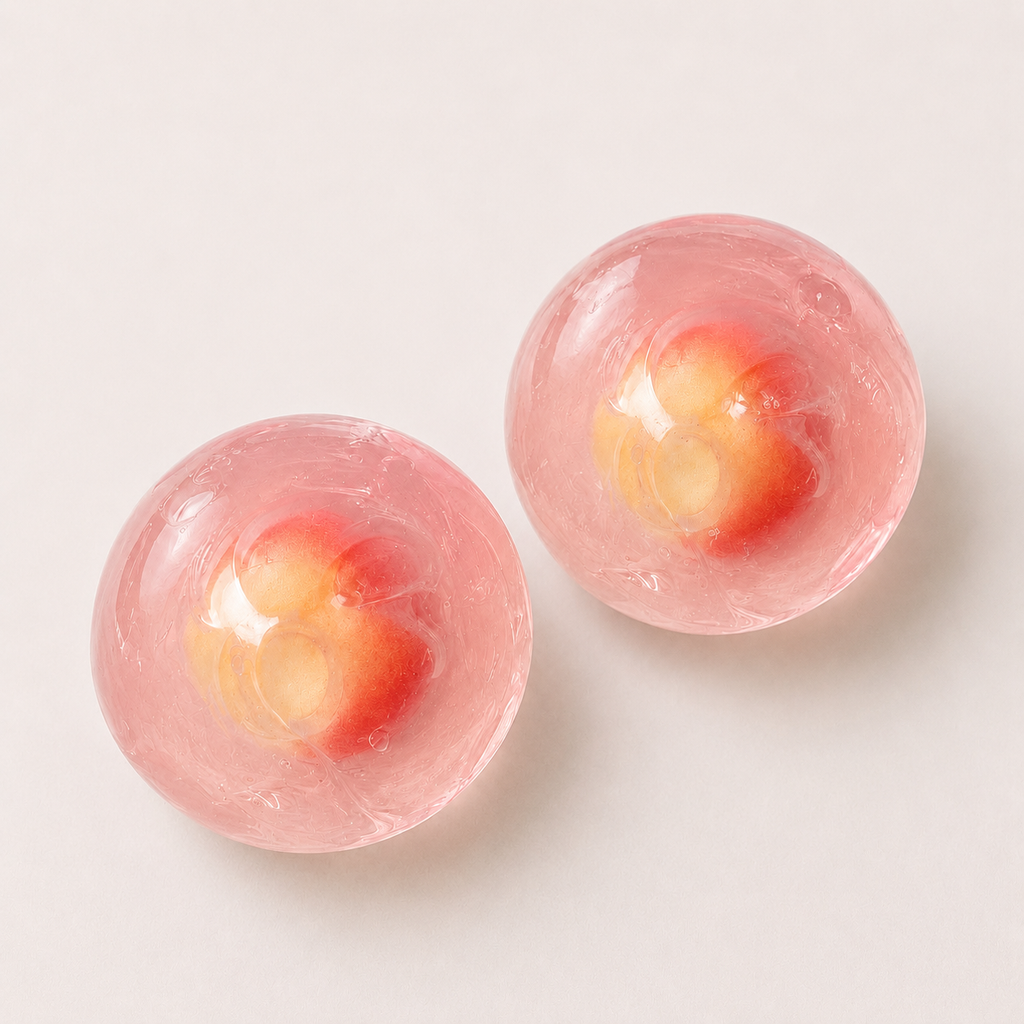 [Touch Me] Soft Pink Peach Crystal Water Drops Squishy ball