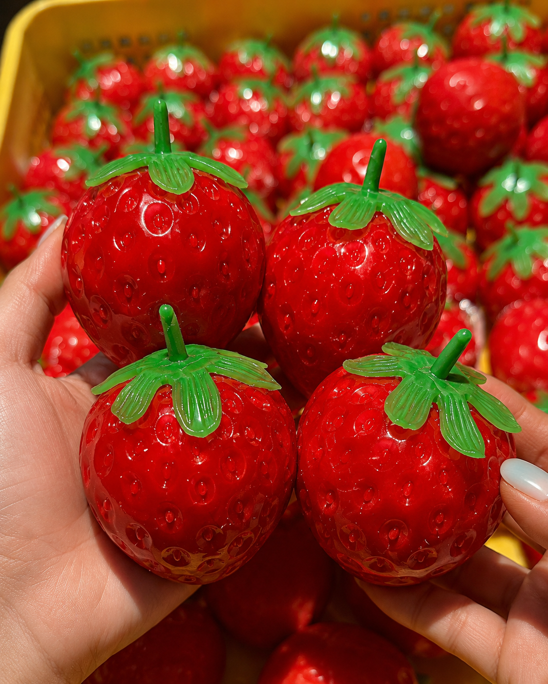 Touch Me Series - Glossy Red Strawberry Squishy(soft crunchy texture)
