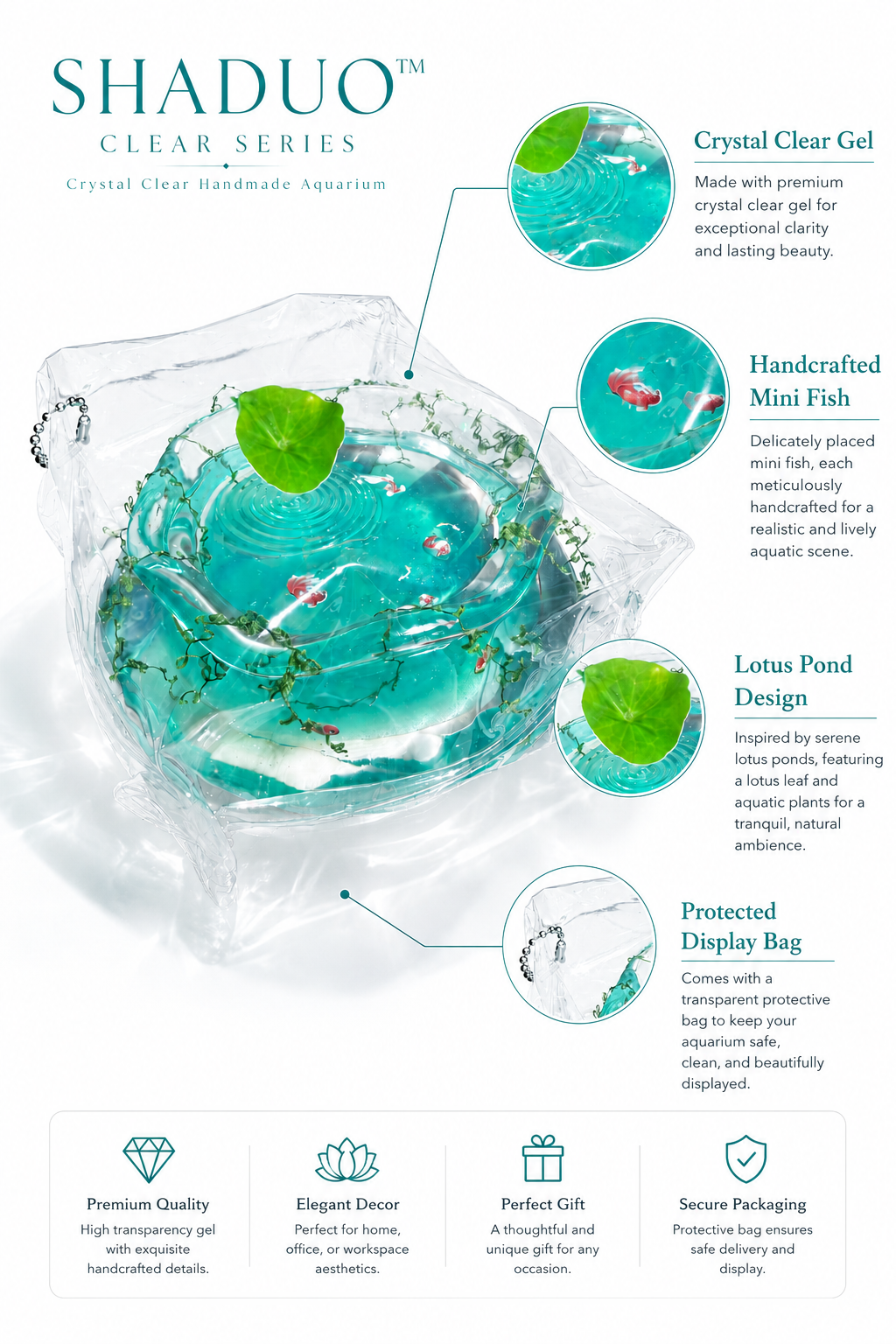 [Clear Collection] Crystal Lotus Pond Handmade Aquarium Squishy