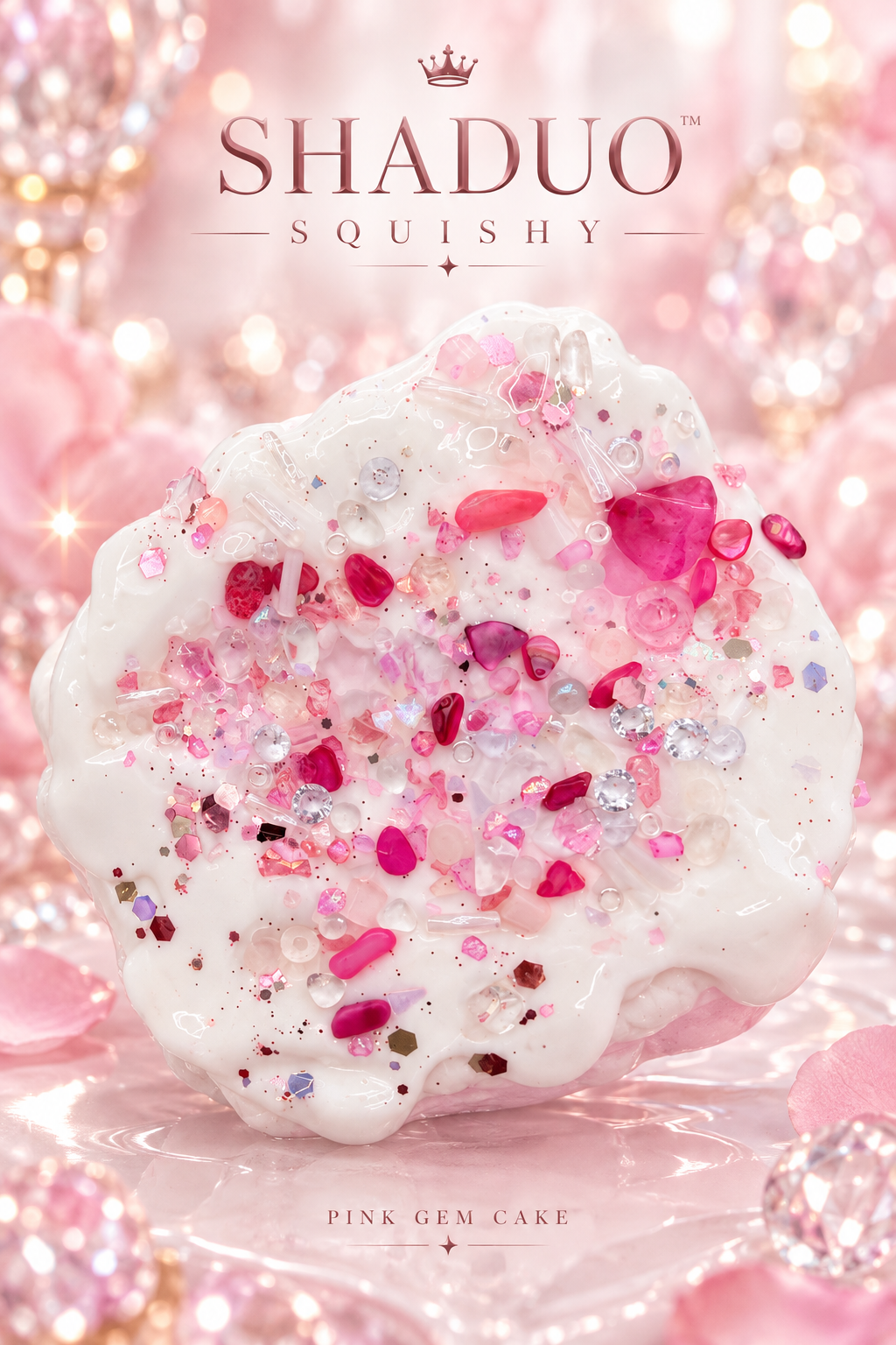 Jewel Drop Series - Pink Sparkle Cake Squishy